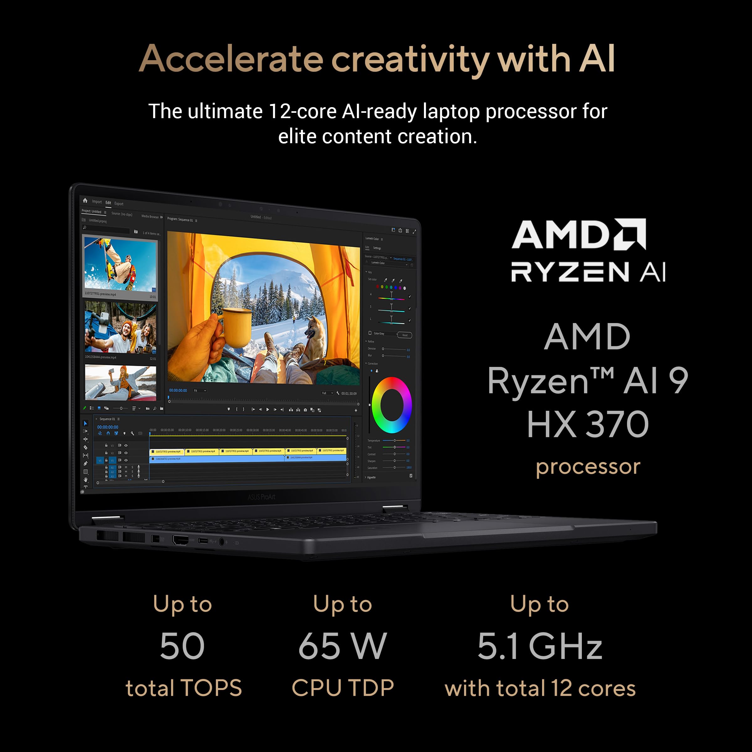 ASUS ProArt PX13 OLED AI Laptop HN7306WI-OLED12C32W /AMD Ryzen AI
